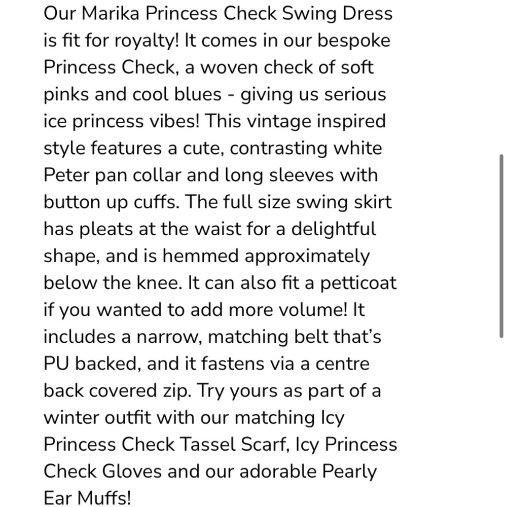 Collectif Marika Princess Check Swing Dress - Picture 6 of 11